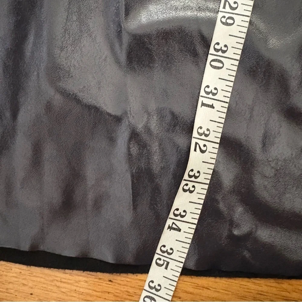A.L.C. Faux Leather Midi Skirt Asymmetrical Ruched Gray Size 14